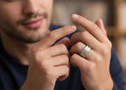 Eternity Band 925 Sterling Silver Men's Ring